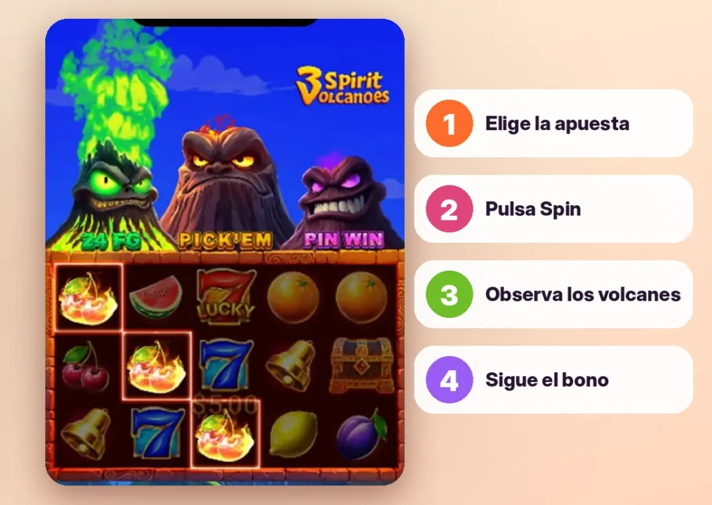 Cómo jugar 3 Spirit Volcanoes paso a paso