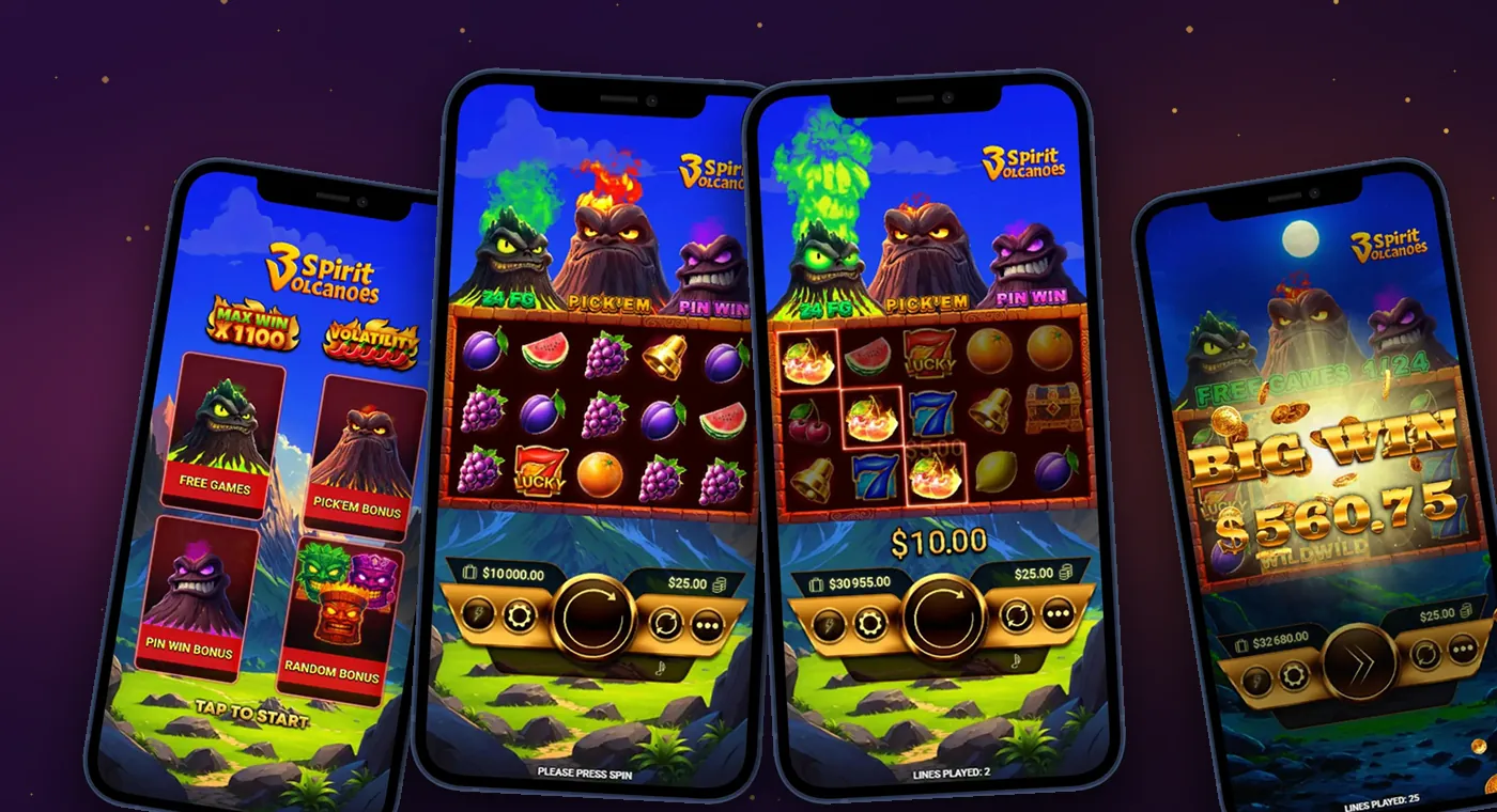 3 Spirit Volcanoes demo gratis en pantallas de celular