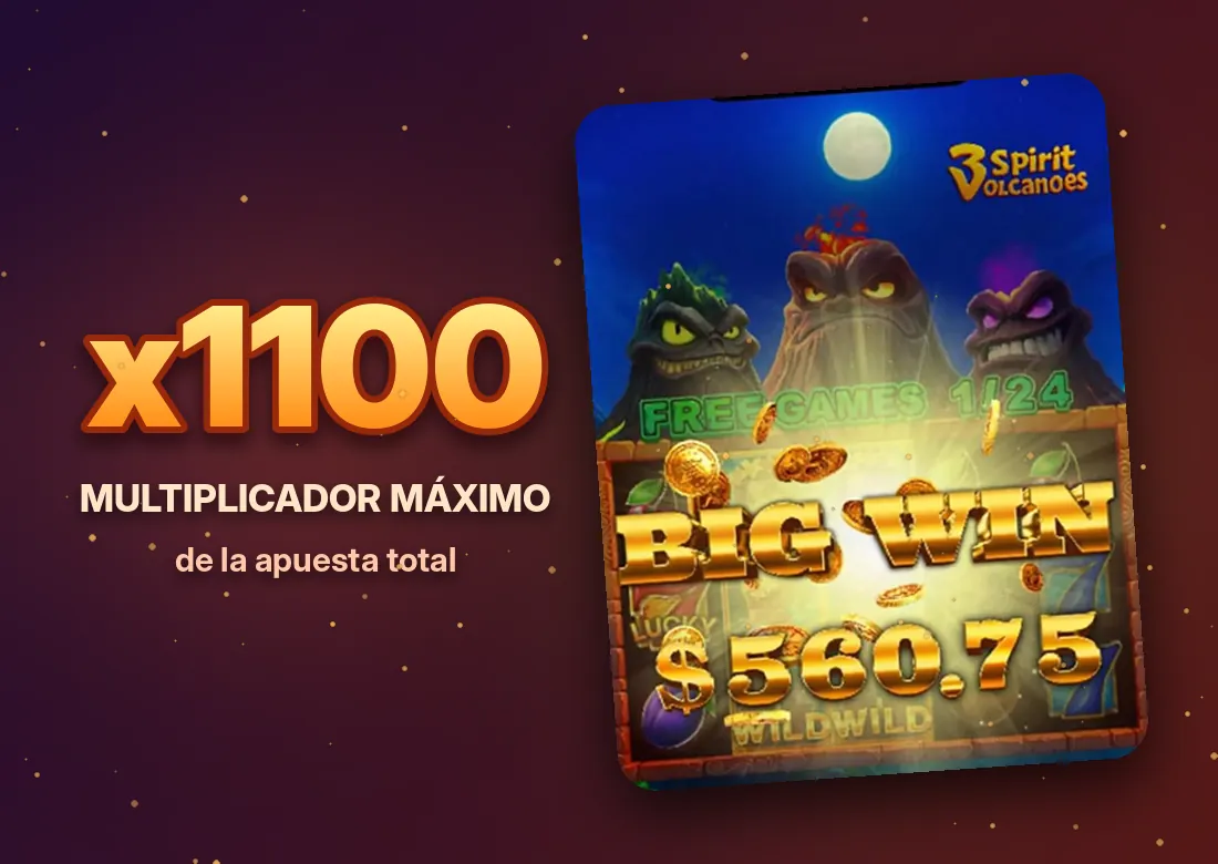 Jugar 3 Spirit Volcanoes con dinero real: multiplicador máximo x1100